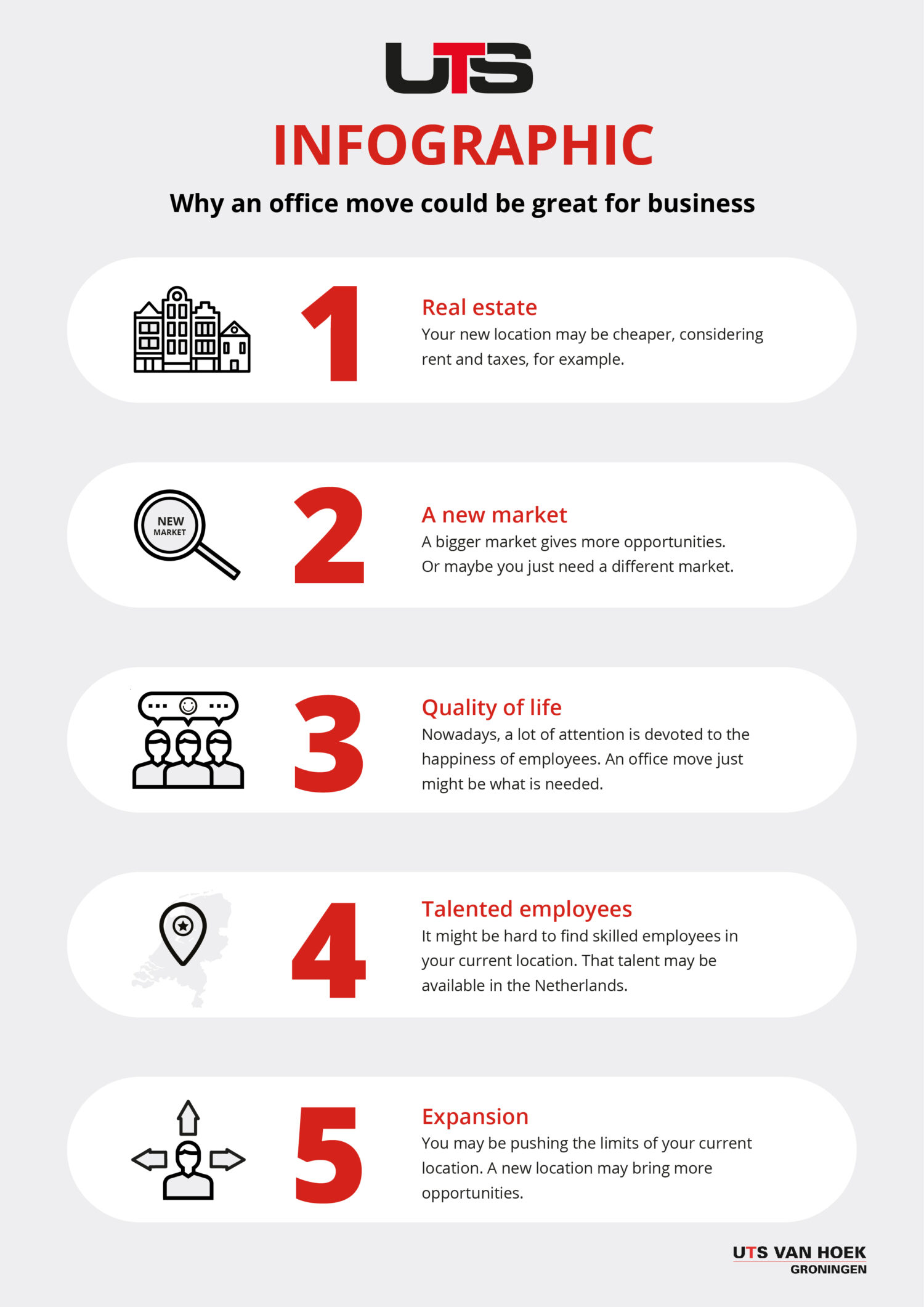 why an office move can be great for business infographic uts van hoek moving company netherlands groningen